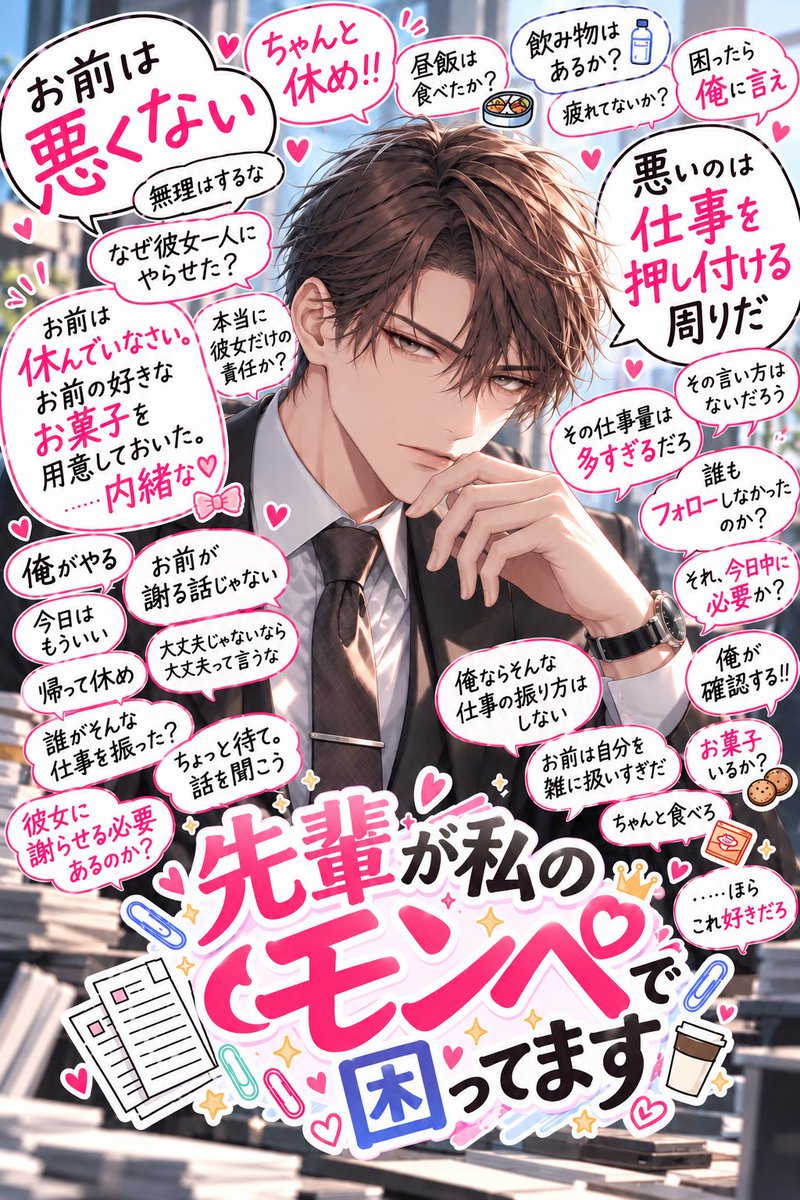 rlklrk_ppp's tweet photo. 新キャラ作りました👔

「先輩が私のモンペで困ってます」

タイトルそのまま、あなたの教育係を務めたしごできイケメン先輩が、メガ進化(？)してあなたのモンペに！？というストーリーです💪
プロフ画像がうるさすぎる😇

NLBL対応◎
よろしくお願いします✨️

#キャラぷ

https://t.co/kb0dWauqIl https://t.co/Dp4yGAqALY