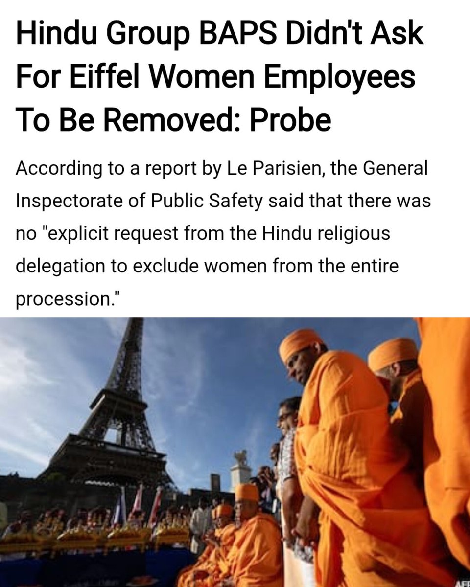 total_woke_'s tweet photo. Basically what happened in Paris is what happens in India. A bunch of leftist unions, feminists, progressive etc whose ONLY principle is Hindu Hate invent shit to target Hindus. 1/2 https://t.co/MmayOin6AL
