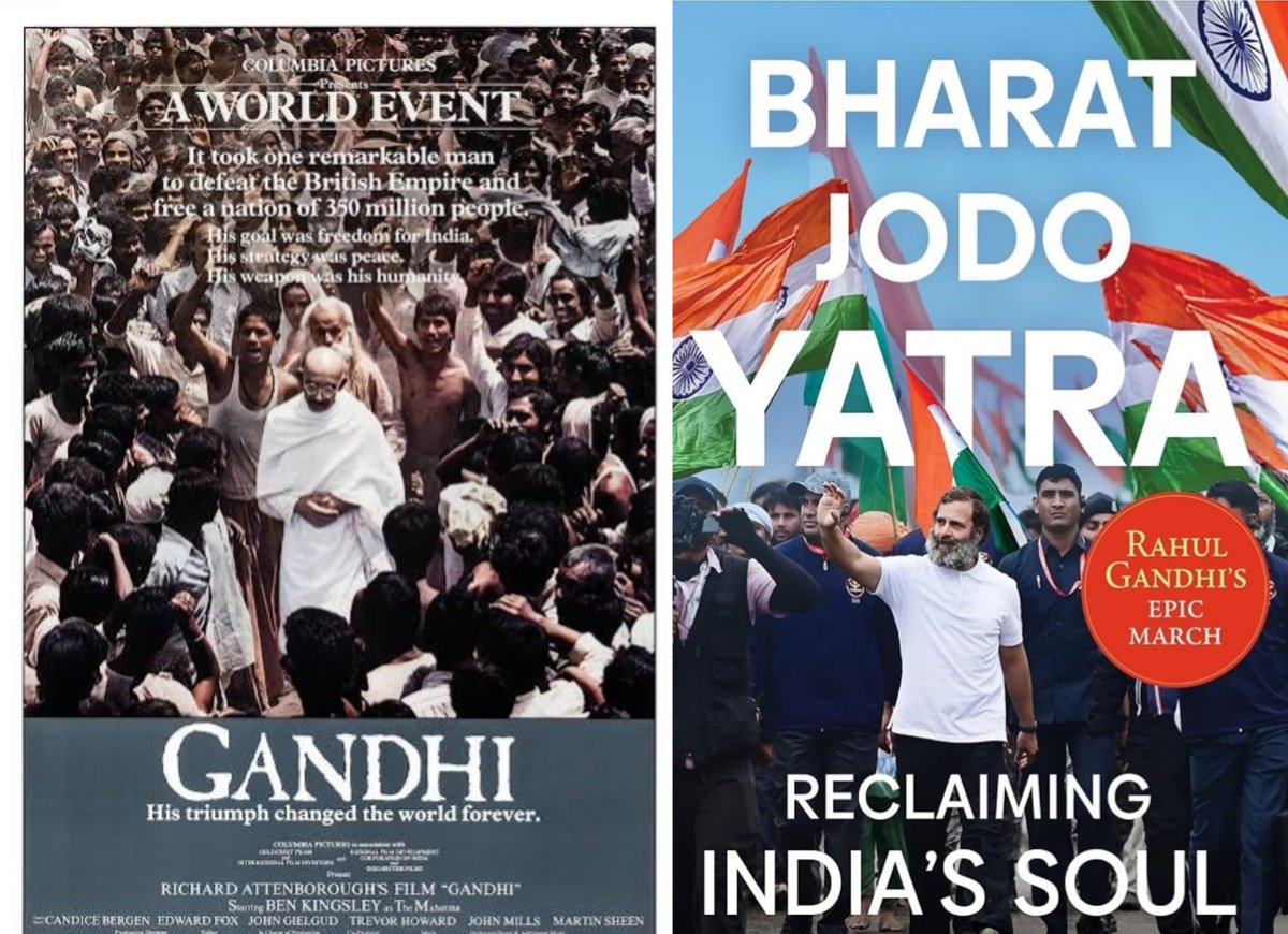 chetana_cg's tweet photo. Dear Gen Z
We Millenials grew up watching  Richard Attenborough's brilliant cinema..Gandhi, every 2nd Oct on Doordarshan..a govt initiative to educate, help evaluate & value this democracy..sorry you got a flop regime..but glad your generation has found another Gandhi ensuring freedom for you !