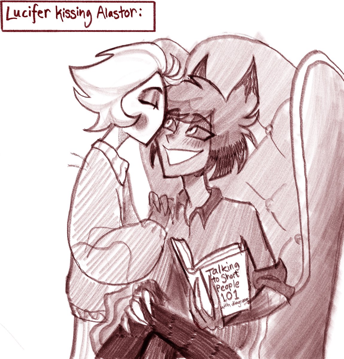 Lightning_42_'s tweet photo. Kiss kiss💖
Based off suggestion on bsky (thank you!!!)
day 5 of drawing hazbin everyday🤠
#radioapple #lucifermorninstar #alastor #hazbinhotel https://t.co/1hXESF9mRX