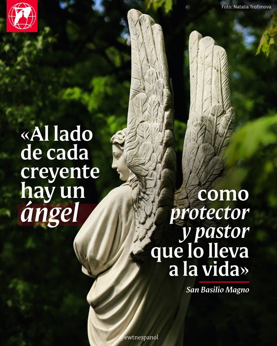 EWTNespanol's tweet photo. “Al lado de cada creyente hay un ángel como protector y pastor que lo lleva a la vida”. San Basilio Magno.

Este 2 de octubre la Iglesia celebra a los santos ángeles custodios. https://t.co/r1HqQXBDfW