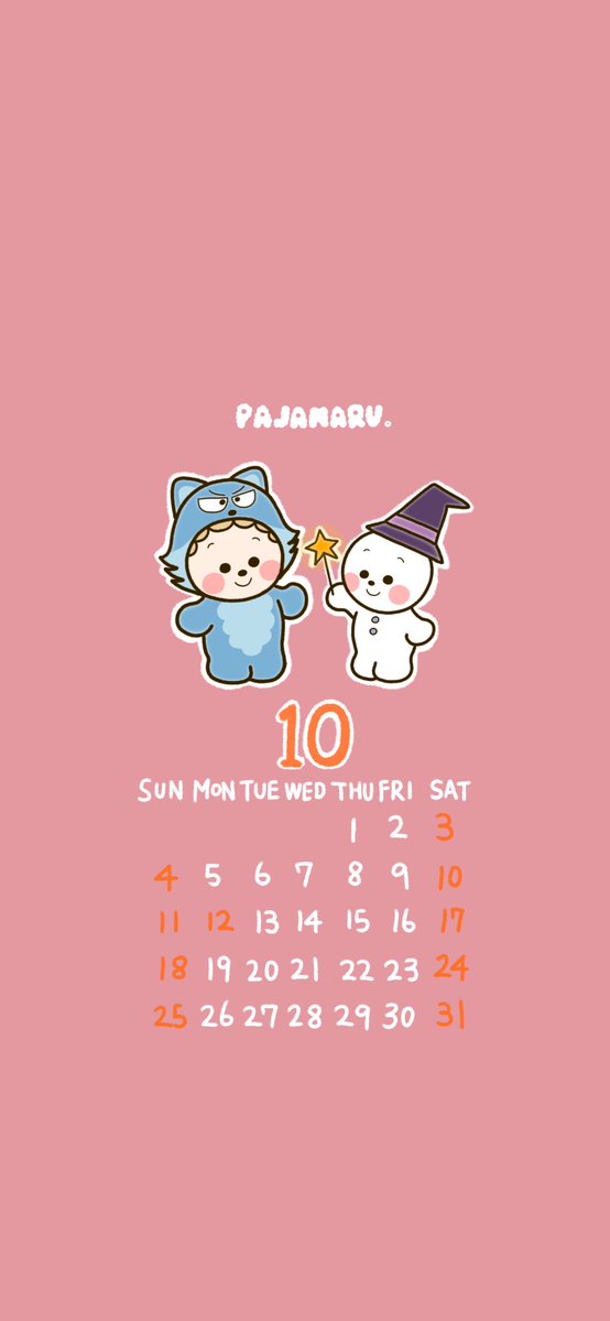 pajamaru_chan's tweet photo. 10月のカレンダーを描きました🎃
#イラスト #絵 #ゆるいイラスト #illustration #10月 #ハロウィン #Halloween #パジャまる。 https://t.co/4slaXMAPSs