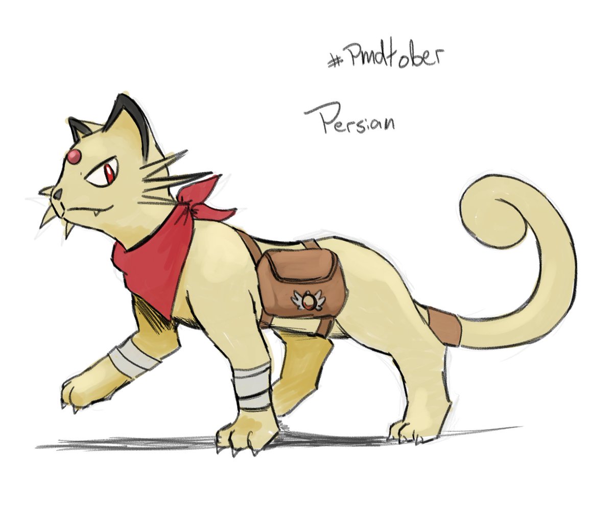 DeltaEagleArts's tweet photo. joining the fun of pmdtober with the first one being persian, list by Jimmy0chan

#pmdtober2026 #pmd https://t.co/jOiQgo9BQB
