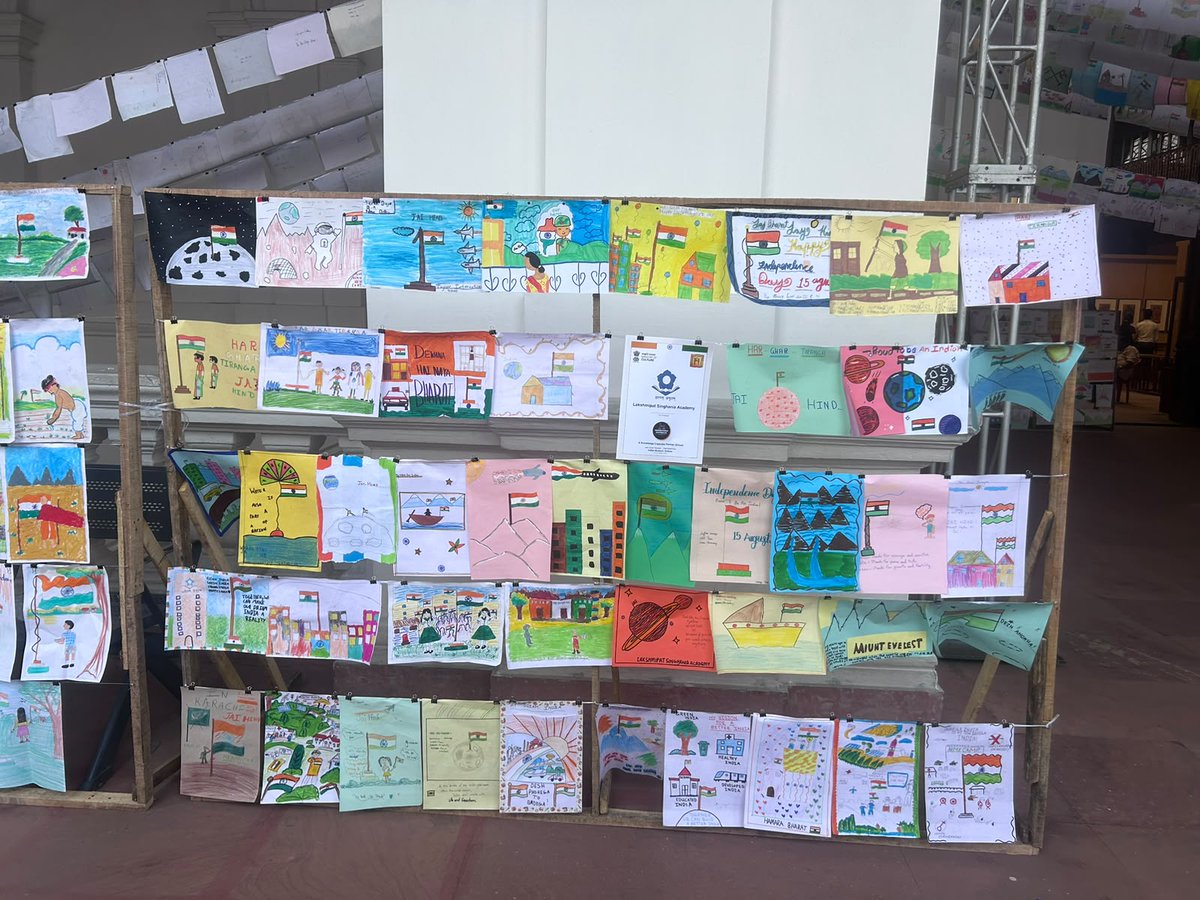 LSAkolkata's tweet photo. We are honoured to be nominated as the school submitting the highest number of artworks for the Har Ghar Tiranga Campaign 2026. 
Selected paintings have been shared with our Hon'ble Prime Minister, and the others are now on display at the Indian Museum. https://t.co/fGIA2pA1Y0
