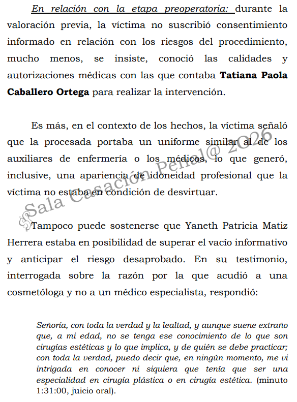 loviedoH's tweet photo. Corte S. Rad. 70464/26. Lesiones Personales.

Cosmetóloga realiza intervención quirúrgica a la víctima. Autopuesta en peligro y requisitos.
 
Compartida por @CorteSupremaJ 

https://t.co/FrC0N9EQg1 https://t.co/XFjmq1rX7l