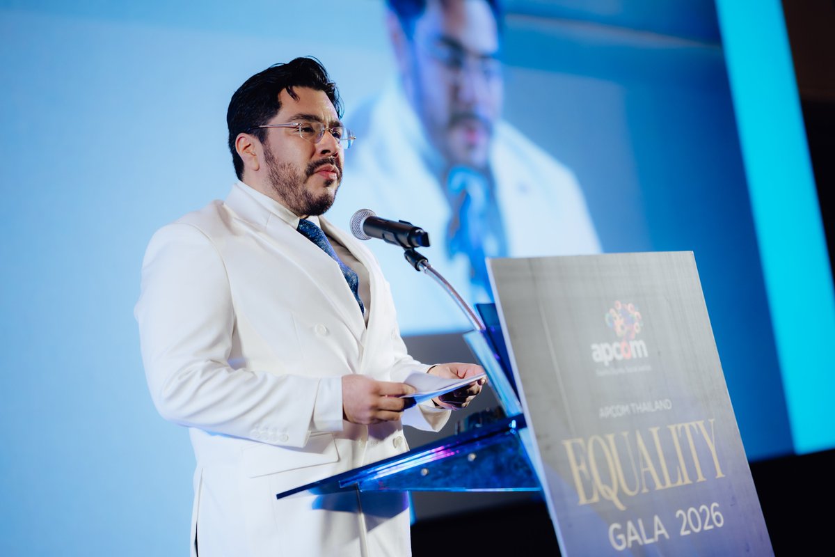 apcom's tweet photo. Thank you, Khun Eduardo for sharing Closing Remarks at the APCOM Thailand Equality Gala 2026 

A heartfelt thank you to Khun Eduardo Villa Molina, Head of Communications, Press and Administrative Affairs, Embajada de México en Tailandia, https://t.co/BOTn4HHQ9W