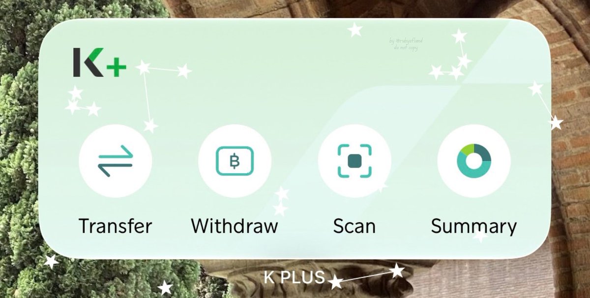 rubysfland's tweet photo. เพิ่งเห็นว่า K PLUS ✳︎ อัปเดตมาใหม่ 🍄‍🟫☀️🌲👀 มี ⋆widget ให้เพิ่มด้วย *.: ｡ สิ่งนี้ให้เต็มสิบ ! ไม่ต้องกดเข้าแอปไปกดหาตอนจะจ่ายตัง 💧☝🏼 :3 https://t.co/B9toP3MCNt