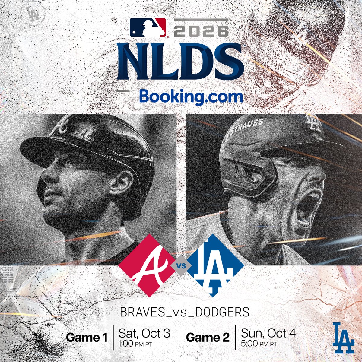 Dodgers's tweet photo. The NLDS in LA is set.

🎟️: https://t.co/iTntPvCN4F https://t.co/tYhnP0NYsh