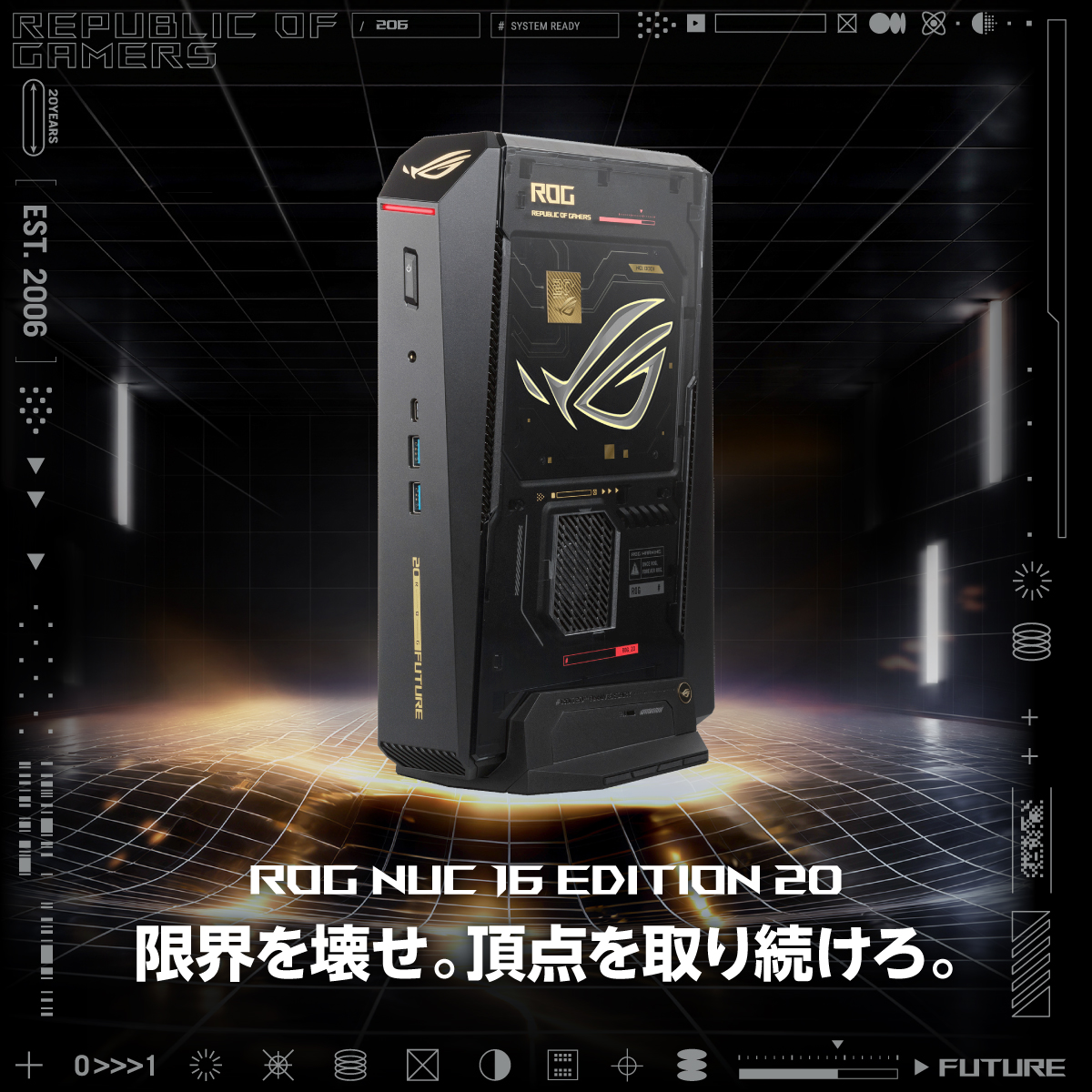 ASUSROGJP's tweet photo. 🎉ROG NUC 16 Edition 20 発売開始！

ASUS Store限定発売
超パワフルなRTX 5090 Laptop GPU搭載モデル👑
圧倒的なパフォーマンスは要チェック⚔️

https://t.co/LF1hXOb75f

#ROG #ROG20周年 https://t.co/CFGUpLDyvR