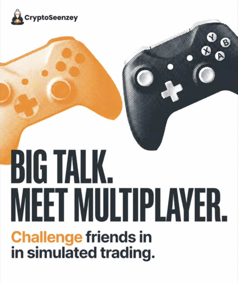 cryptoseenzey's tweet photo. Everyone’s a trading legend in the group chat. Especially after the chart has already moved. 🎮😂

You’ve heard the speeches: “I knew it,” “Obvious entry,” and the timeless “I would’ve bought there.” Give those conversations somewhere more interesting to go.

CryptoSeenzey’s multiplayer trading simulator lets you challenge other players and turn practice into a shared experience. Bring an approach, make decisions, and compare what you noticed afterward.

A simulated win doesn’t prove you’ll make money in live markets. But a match can give you something useful to discuss: different choices, missed assumptions, and whether you actually followed your plan.

Bring your curiosity and a friend who enjoys a little competition. Join CryptoSeenzey and take the group-chat debate into a simulated match 👉 https://t.co/lD4e5aUXO6