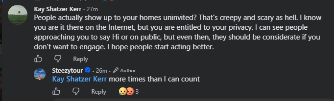 Busandbunny's tweet photo. You mean the home with no curtains because they're not afraid of anyone showing up? You know, where they film porn in their yard carefree? This is hard to believe, especially from a couple who films every waking moment of their lives. 😅

#steezytour #busandbunny #lolcow https://t.co/Zon21vfPgs