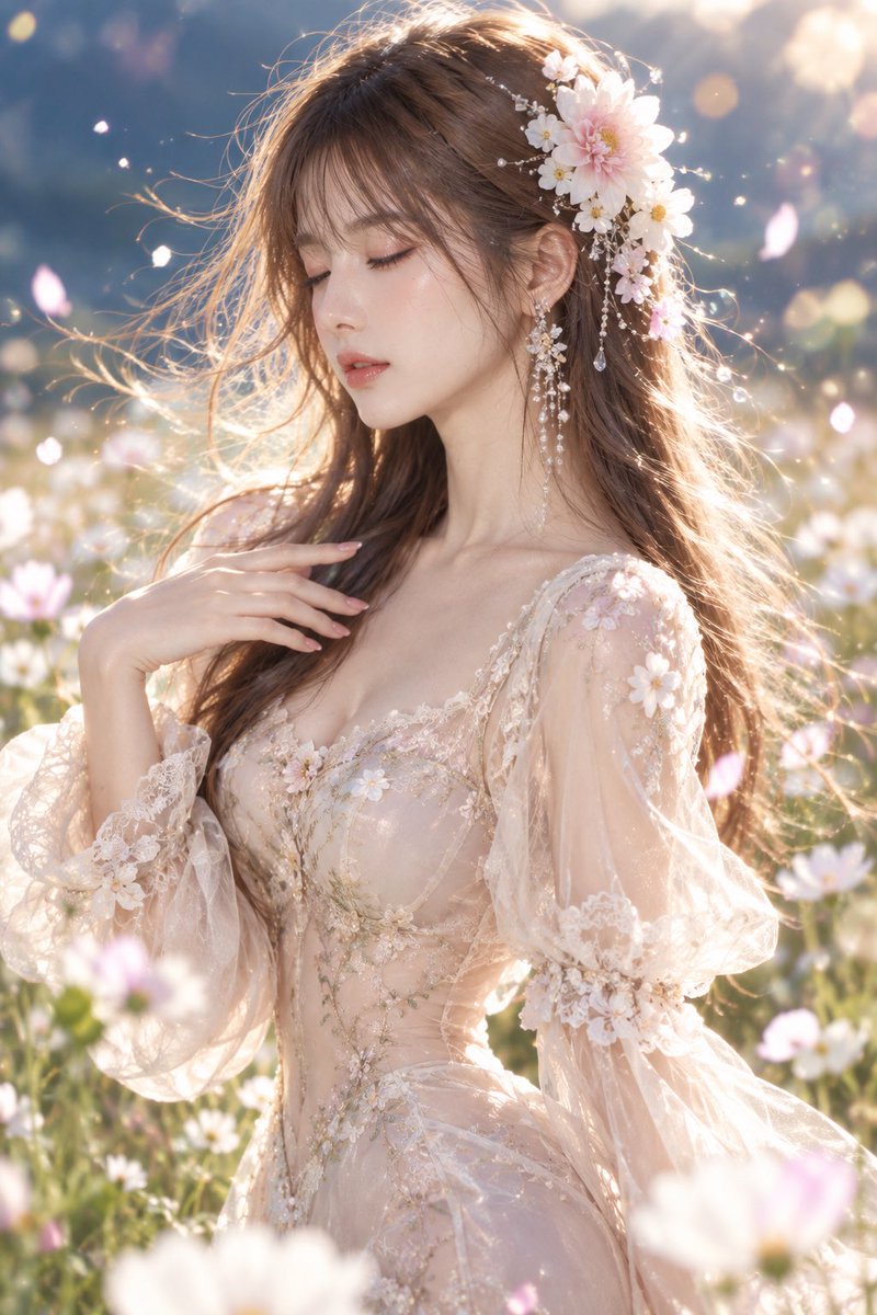 Dandaforfunoob's tweet photo. 秋日暖阳洒落花田，白裙少女与花海相映成画 🍂☀️ A dreamy autumn day in a flower field. #秋日 #花海 #白裙 #AutumnVibes #花田 https://t.co/kuKuLaCs51