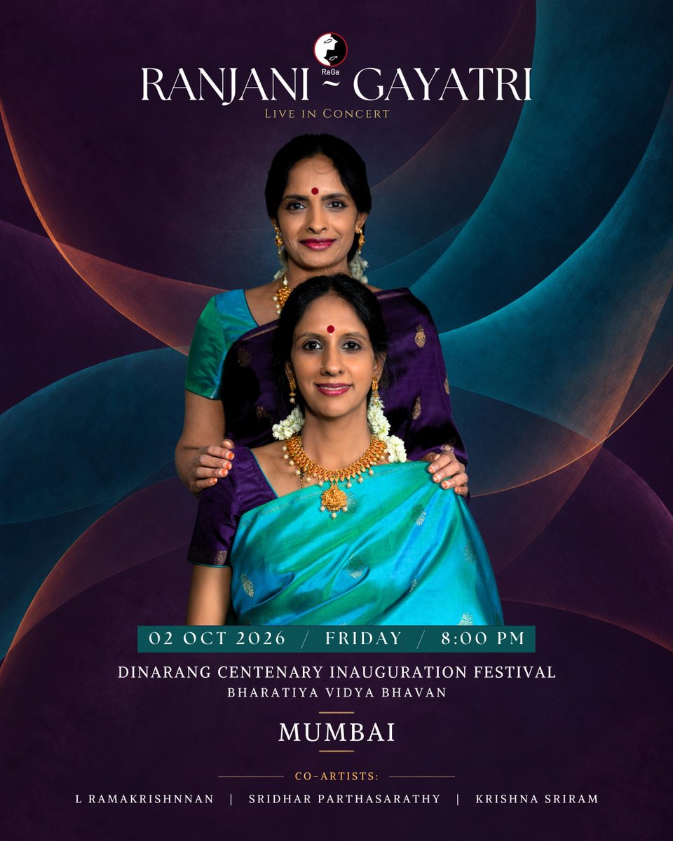 ranjanigayatri's tweet photo. Two concerts over this weekend. We sing today, Fri Oct 2 in Mumbai at Bharatiya Vidya Bhavan for Dinarang Centenary Inauguration Festival, and we're joined by L Ramakrishnan, Sridhar Parthasarathi and S Krishna.

On Sunday Oct 4th,we are back in namma Bengaluru at the Gayana Samaja for Narasimhachar Foundation with HM Smitha, Arjun Ganesh and S Krishna. 
All are welcome!
#ranjanigayatri #concert #mumbai #bangalore #bengaluru