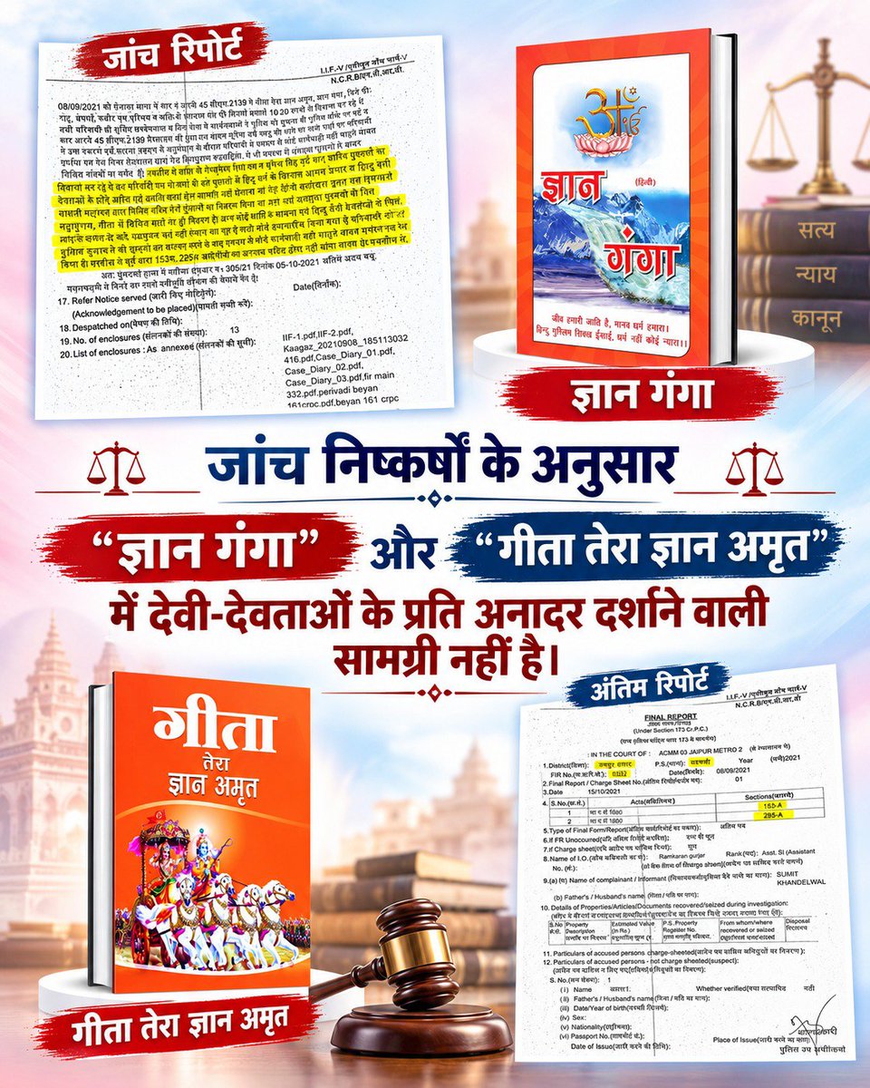 Swapnil77760068's tweet photo. #Boycott_Pradesh24Gujarati
#पत्रकारिता_का_पतन

मा. हाईकोर्ट से क्लीन चिट प्राप्त 'ज्ञान गंगा' पुस्तक और संत रामपाल जी महाराज के शिष्यों के खिलाफ चलाए जा रहे झूठे अभियानों को जनता खारिज करती है। निष्पक्ष जांच जरूरी है! 📖⚖️✨

Fake Journalism https://t.co/EHApX9N5zV