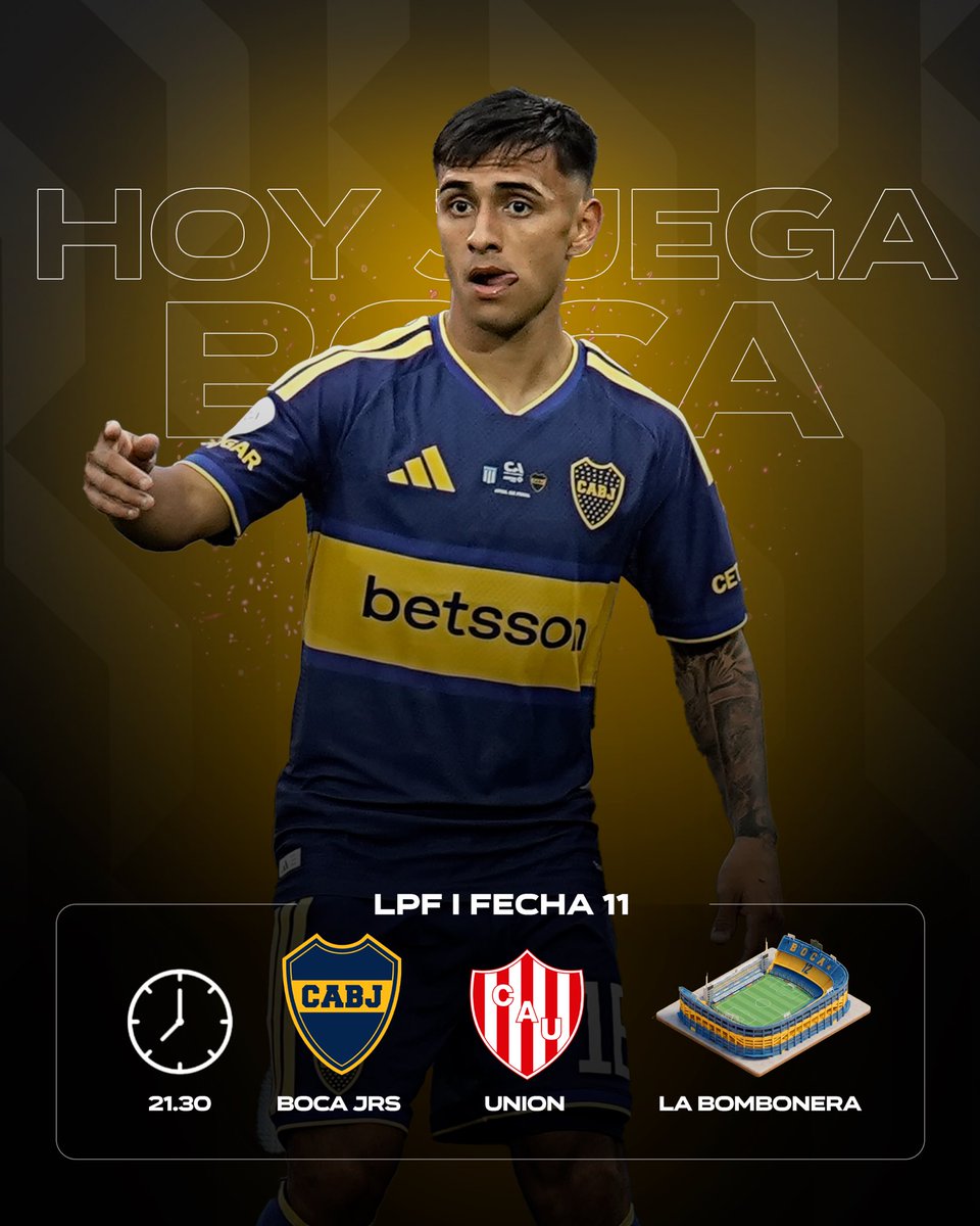 bocanet12's tweet photo. 🔵🟡 HOY JUEGA BOCA 🟡🔵

⏰ 21.30 Hs.
🆚 Unión 
🏟️ La Bombonera
🏆 Torneo Clausura I Fecha 11

🖥️ Sumate a la previa y posterior transmisión del partido por nuestro canal de YouTube 👇🏼

🔗 https://t.co/CJYMmnCZGW https://t.co/qFxYTlR95H