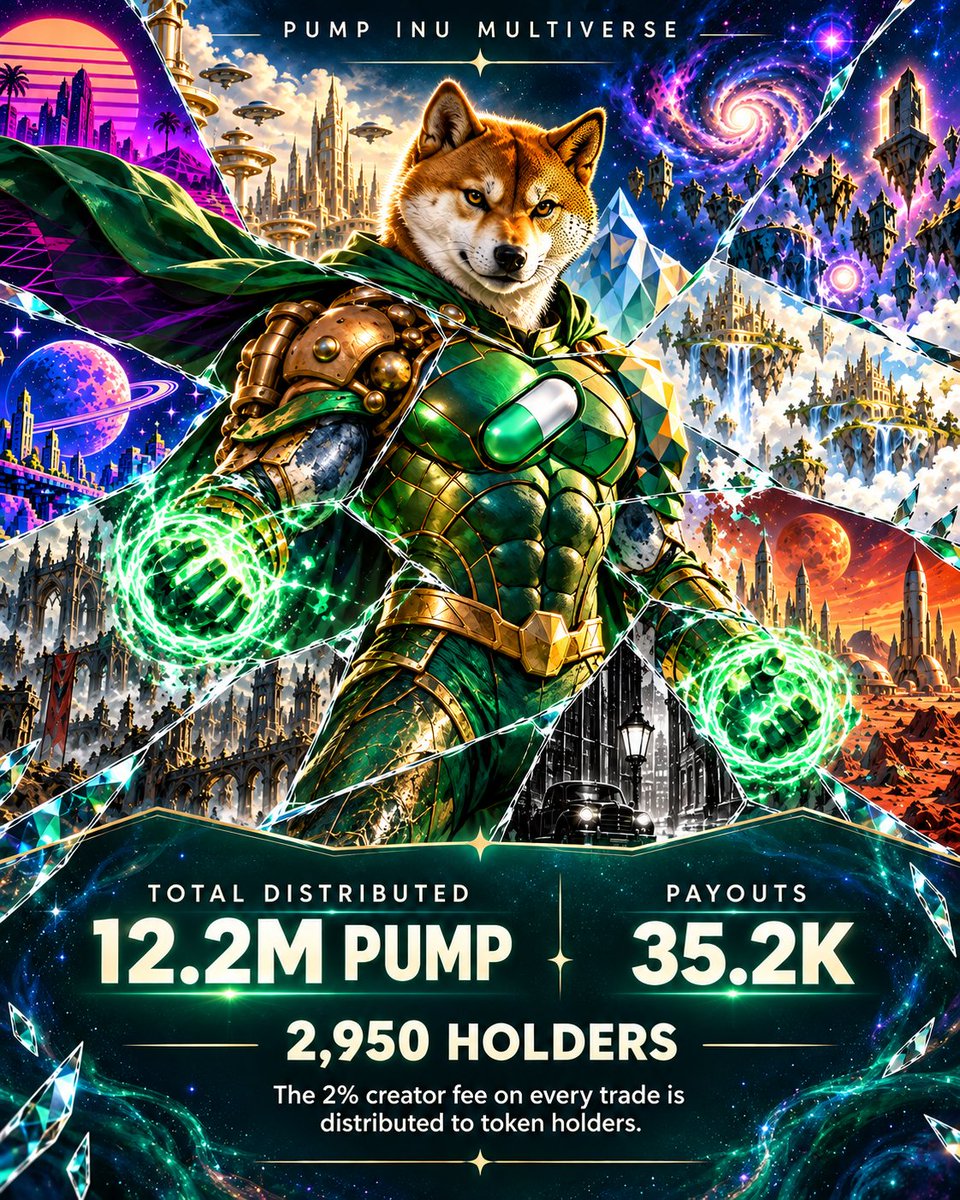Pump_Inu's tweet photo. GM solana:3sL58KKh2QdNSfN9VRz8bHGGU5zStdfManVHCTkhpump Holders
The 2% creator fee on every trade is distributed to token holders.

Total distributed 12.2M $PUMP 
Payouts 35.2K 
2,950 Holders

Hold solana:3sL58KKh2QdNSfN9VRz8bHGGU5zStdfManVHCTkhpump. Earn $PUMP. https://t.co/tKdDERrEjh