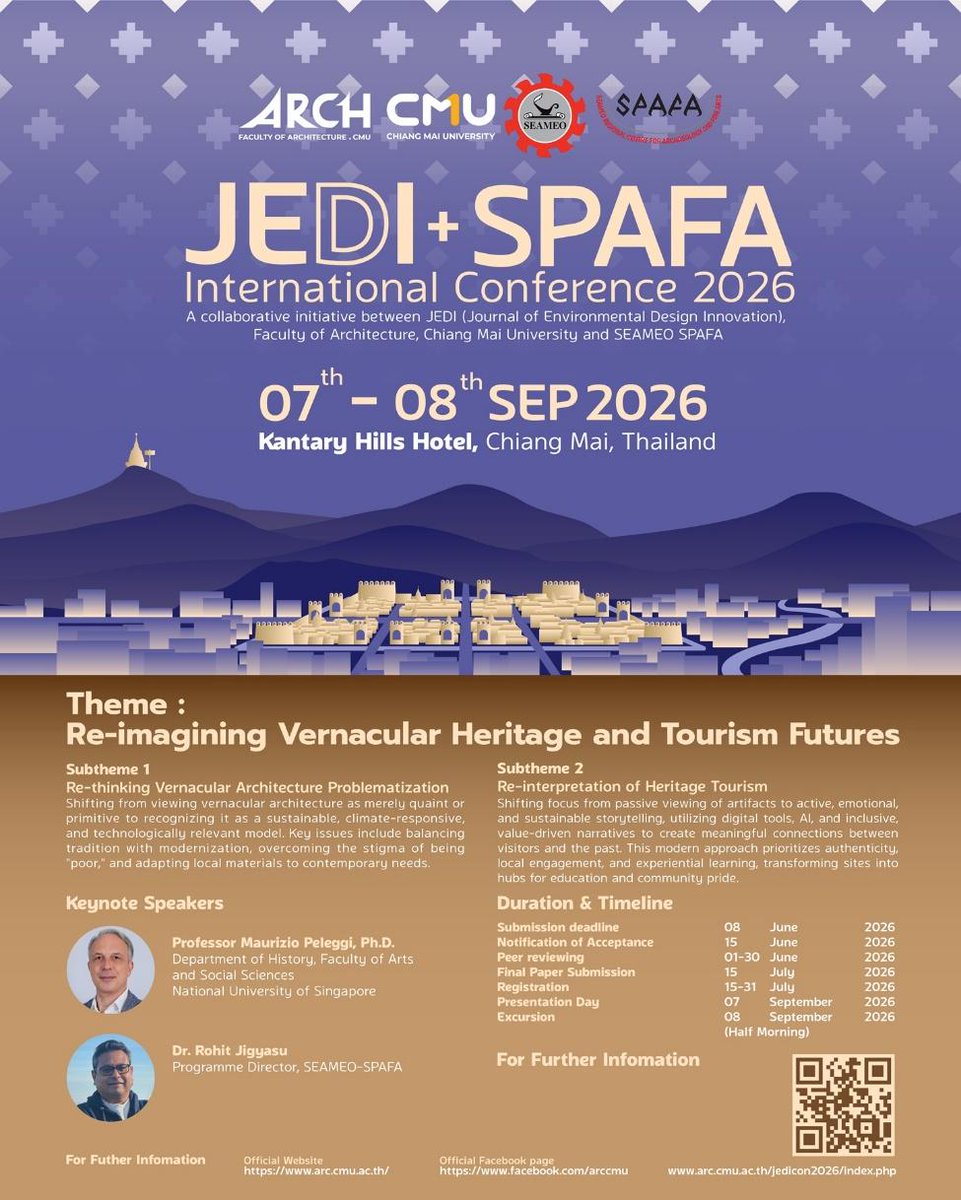NUSHistory's tweet photo. On 7 September, Maurizio Peleggi gave a keynote speech at the first JEDI + SPAFA conference in Chiangmai at the invitation of the Faculty of Architecture of Chiangmai University and of the SEAMEO-SPAFA regional centre, Bangkok. https://t.co/8kyqH22xKa