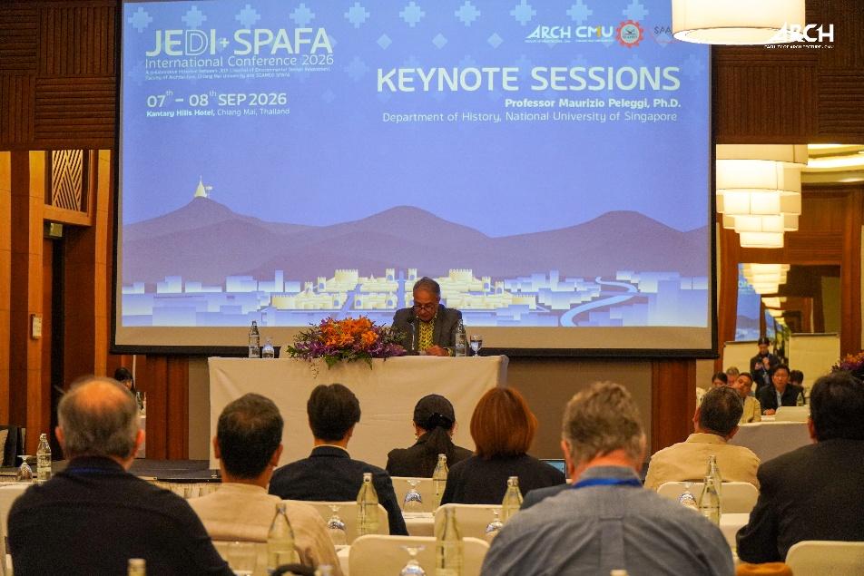NUSHistory's tweet photo. On 7 September, Maurizio Peleggi gave a keynote speech at the first JEDI + SPAFA conference in Chiangmai at the invitation of the Faculty of Architecture of Chiangmai University and of the SEAMEO-SPAFA regional centre, Bangkok. https://t.co/8kyqH22xKa