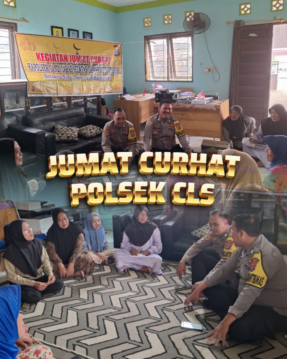 PolsekCLS's tweet photo. Kegiatan Jumat Curhat anggota Polsek candi laras selatan. https://t.co/sY6MCY9Yuq