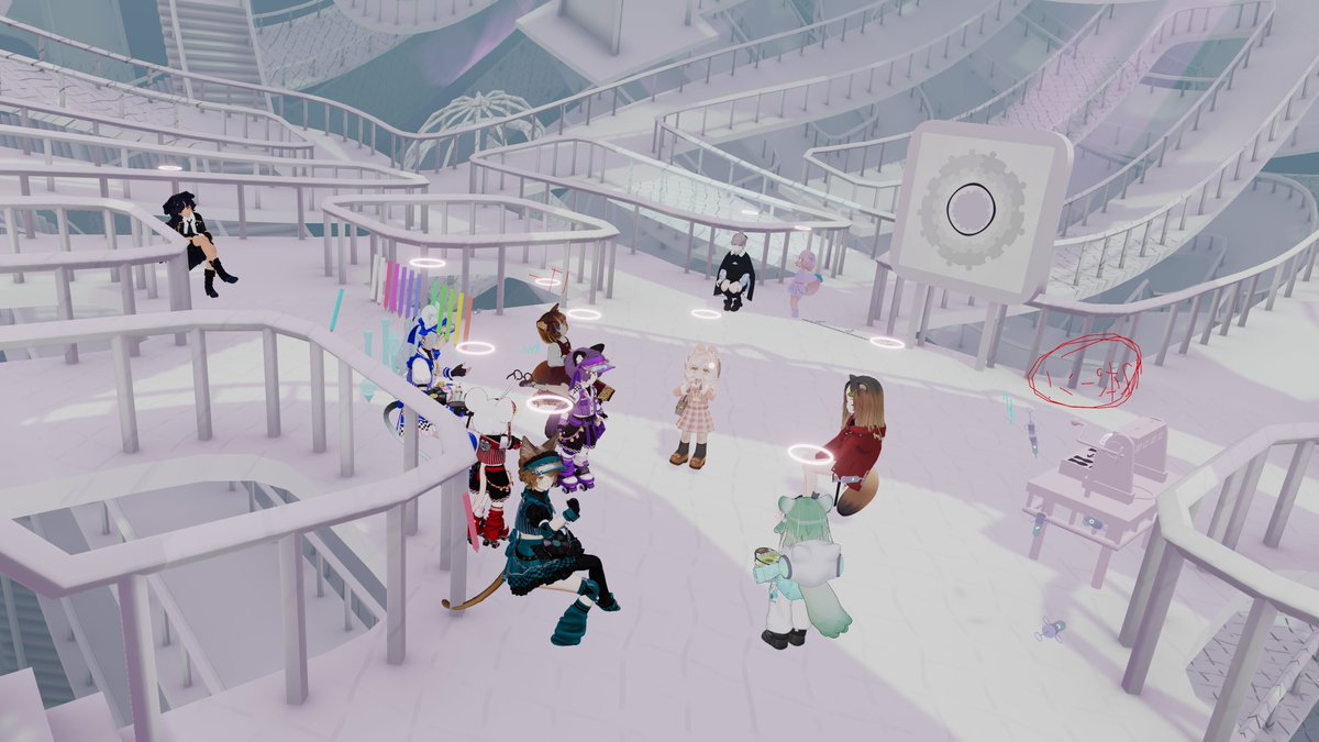 Charlotte202002's tweet photo. 💡波動関数崩壊💡
Wave Function Collapse

VRChatでも、まさかサイエンス界隈以外、それもワールド製作の場でこの言葉を聞くとは思いませんでした。

このワールド、みんなで歩き回ると、まるで歌うように綺麗な音を響かせながら、生き物のように姿を変えてゆきます。シンプルに楽しい。

私には「歌う人工生命」のように見えました。

自然現象って、さまざまな方程式で描くことができると聞きます。その仕組みを可視化して、そのままアートにしたような印象で……。

頭の良すぎる人の賢い頭の中って、こんな感じなのかな……とも思いました。
#VRChat_world紹介