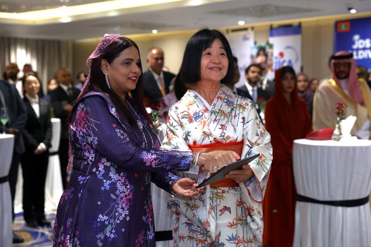 IruthishamAdam's tweet photo. 🌍 Delighted to join the reception hosted by @JapaninMaldives to mark the 10th anniversary of the establishment of Japan’s resident diplomatic mission in the Maldives. 
I commend @JapanAmbMV the Embassy for its important role in deepening friendship and mutual understanding, bringing our communities closer, and fostering strong partnerships with Maldivian institutions across areas of common interest.

As the Maldives and Japan prepare to mark 60 years of diplomatic relations in 2027, I look forward to celebrating this milestone and further advancing our longstanding partnership and development cooperation.

🇲🇻🤝🇯🇵

@MoFAmv 
@JapaninMaldives 
@MDVinJapan