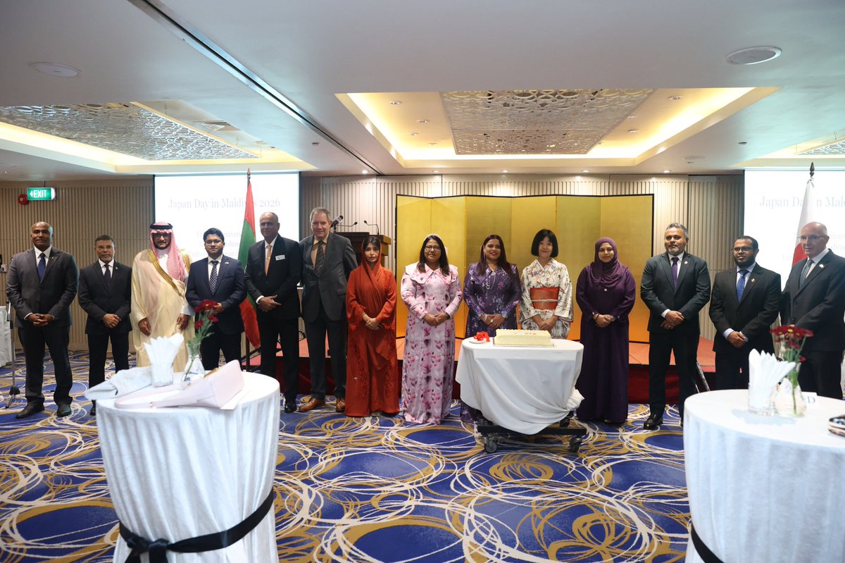 IruthishamAdam's tweet photo. 🌍 Delighted to join the reception hosted by @JapaninMaldives to mark the 10th anniversary of the establishment of Japan’s resident diplomatic mission in the Maldives. 
I commend @JapanAmbMV the Embassy for its important role in deepening friendship and mutual understanding, bringing our communities closer, and fostering strong partnerships with Maldivian institutions across areas of common interest.

As the Maldives and Japan prepare to mark 60 years of diplomatic relations in 2027, I look forward to celebrating this milestone and further advancing our longstanding partnership and development cooperation.

🇲🇻🤝🇯🇵

@MoFAmv 
@JapaninMaldives 
@MDVinJapan