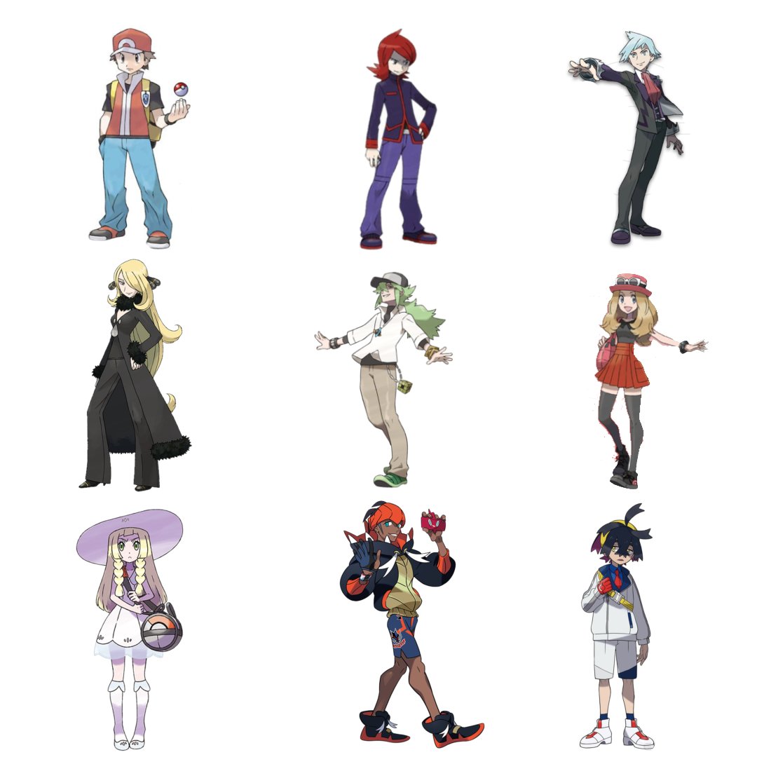 pokekirakira's tweet photo. 世代ごとに一番人気ポケモントレーナーってこれ？ https://t.co/D8Auax8JVI