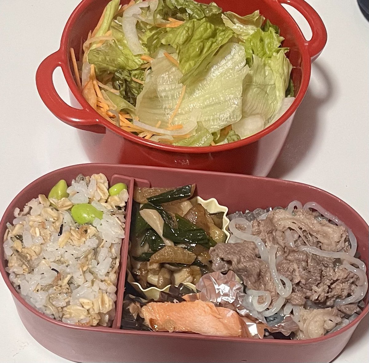 BuchiBuchimono's tweet photo. さ！あと半日( •̀ᄇ• ́)ﻭ✧がんばろーいえーい💪 #華金 #お弁当 #工場女子 https://t.co/3ftzJaH6ZS