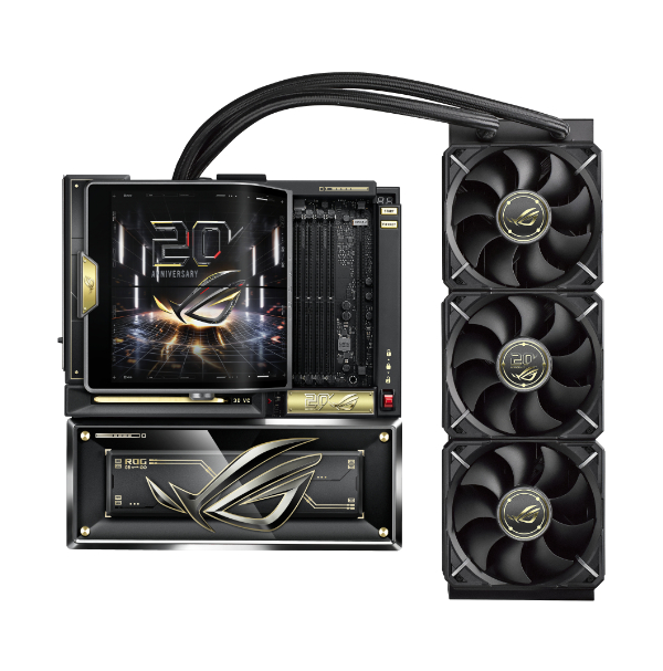 Tsukumo_eX's tweet photo. 【4F】本日発売　在庫あります😊

ROG誕生20周年記念モデル🎉
ASUS『ROG CROSSHAIR X870E EDITION 20』
税込599,800円

AMD AM5対応マザーボードと
6.67インチ AMOLEDデュアルパネルディスプレイを
搭載したAIO水冷クーラーのセットです

専用キャリーケース入りで
大型PCケース並みの大きさです‼️ https://t.co/yYJGmduCmk