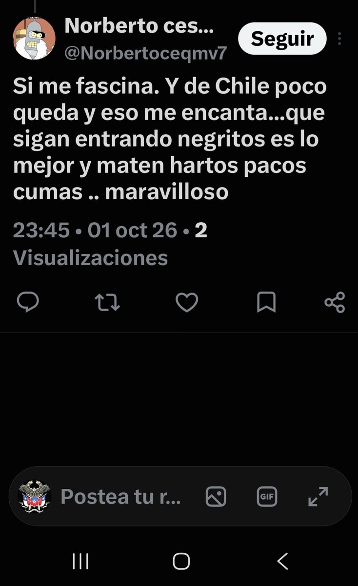 AugustoMedyylu's tweet photo. Miren esta sucia basura inhumana. Un progre inmundo sub-humano que se alegra por la muerte de Carabineros a manos de extranjeros.
 Es chileno el ctm... un traidor a la patria que merece ser quemado vivo. 

Más fracasado y frustrado no puede ser el bastardo qlo. Es un negro-lover. https://t.co/bhfDSQ0Zw7