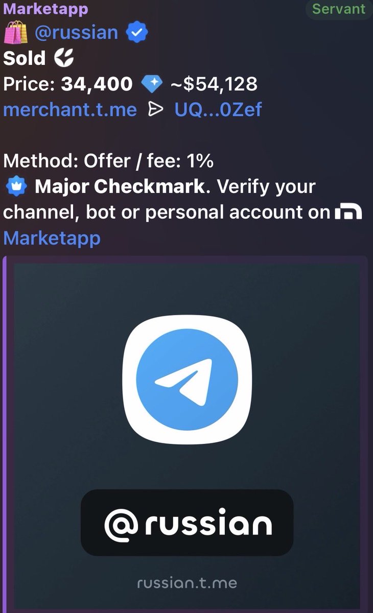 plugontele's tweet photo. the @telegram username https://t.co/SvHwiXYNKY (@/russian) just sold for $54,128 USD (34,400 GRAM)

anyone telling you that username prices are too high or will drop soon, is clearly sidelined or wants to purchase more before the imminent repricing of the overall $TON ecosystem $GRAM

https://t.co/SJTVfMk5oz