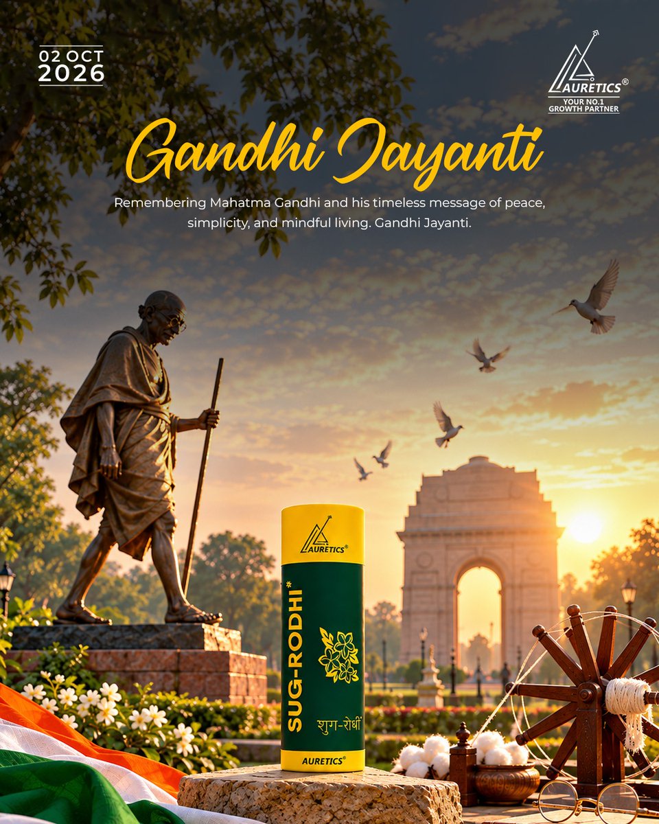 auretics's tweet photo. "Be the change that you wish to see in the world."
— Mahatma Gandhi

On the occasion of Gandhi Jayanti, we pay our heartfelt tribute to the Father of the Nation, Mahatma Gandhi. 🙏 https://t.co/m1oIAR45Bu