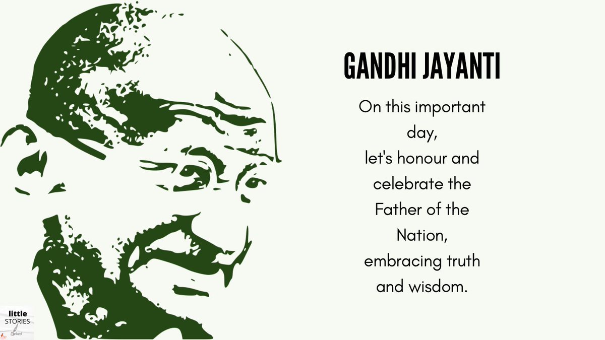 littleST_inked's tweet photo. On this important day, let's honour and celebrate the Father of the Nation, embracing truth and wisdom.
"Gandhi Jayanti"
🇮🇳🕊️✨
#littleSTORIESinked #gandhijayanti #truthandpeace #peace #wisdom #bapu #india #importantday #honour #fatherofthenation #truth https://t.co/s9fU7sBRu5
