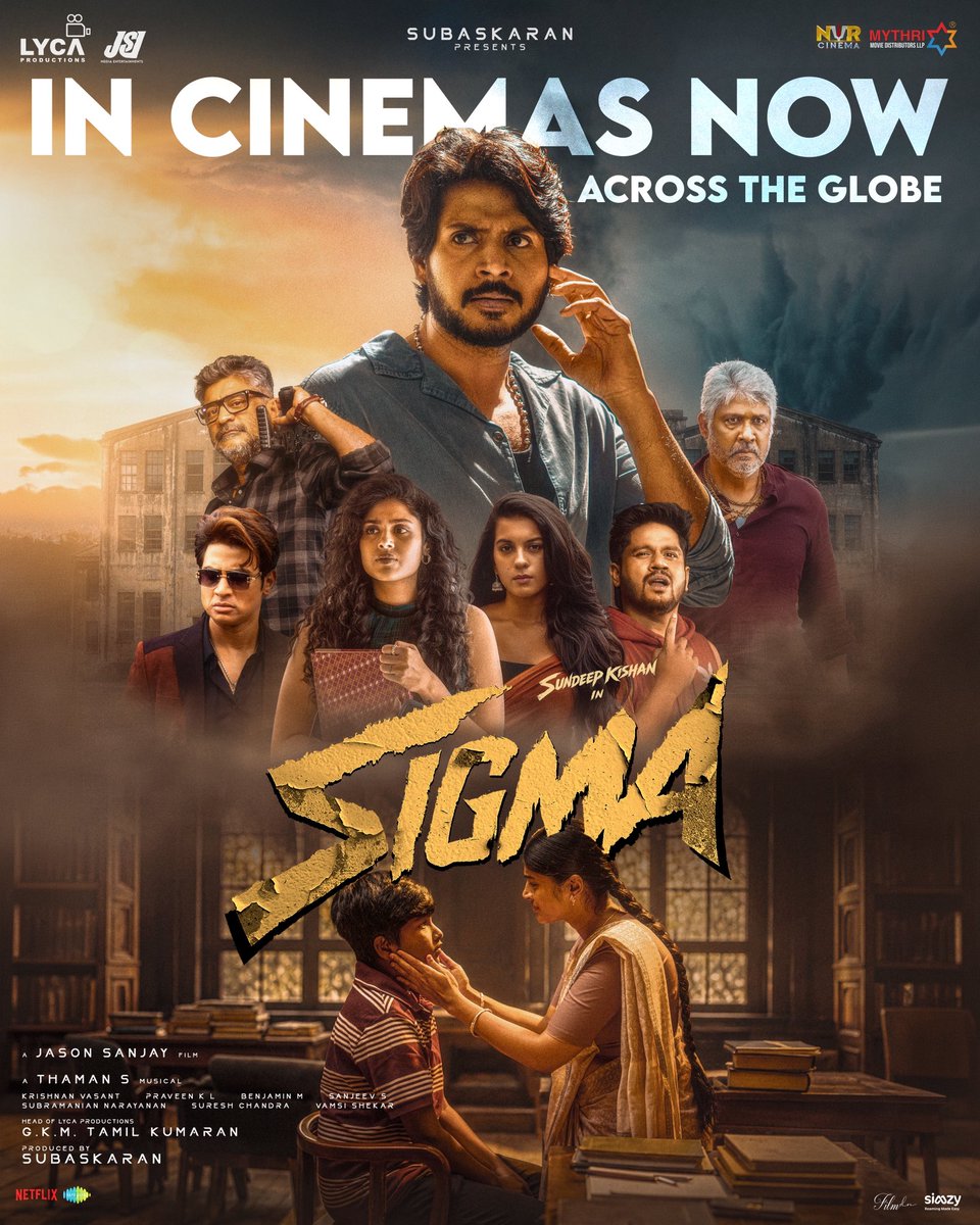 LycaProductions's tweet photo. One daring move changes the entire game. 🔥 #Sigma storming in cinemas from today. ⚡️ Catch the action in theatres. 🤩

#SigmaInCinemasNow

@official_jsj @LycaProductions #Subaskaran @gkmtamilkumaran @sundeepkishan @MusicThaman @fariaabdullah2 @CatherineTresa1 #RajuSundaram #SampathRaj @shivpanditt @follow_anbu @yogjapee @MagaAnan @sheelaActress #Kamalesh #KiranKonda @Cinemainmygenes @krishnanvasant @Dir_sanjeev #BenjaminM @hariharalorven @venkataction1 @silvastunt @casey_surya24 @ananth_designer #ShadabRayeen @SureshChandraa @UrsVamsiShekar @AbdulNassarOffl @DoneChannel1 @Netflix_INSouth @saregamasouth