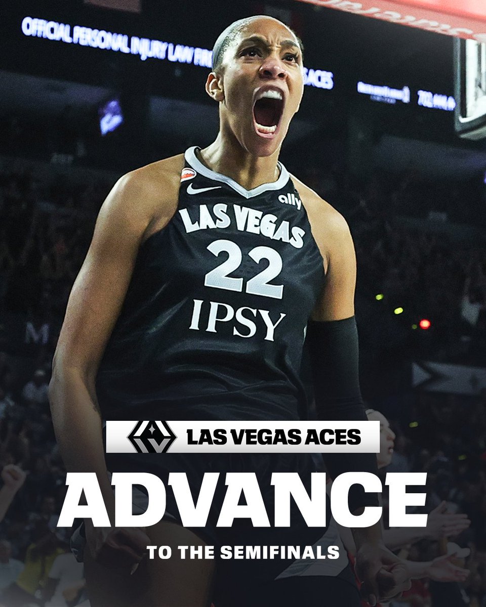 espn's tweet photo. A'ja Wilson and Chelsea Gray came in CLUTCH vs. the Fever 😤

The Aces are on their way to their EIGHTH straight WNBA Semifinals 👏 https://t.co/O4hA7I9OlR
