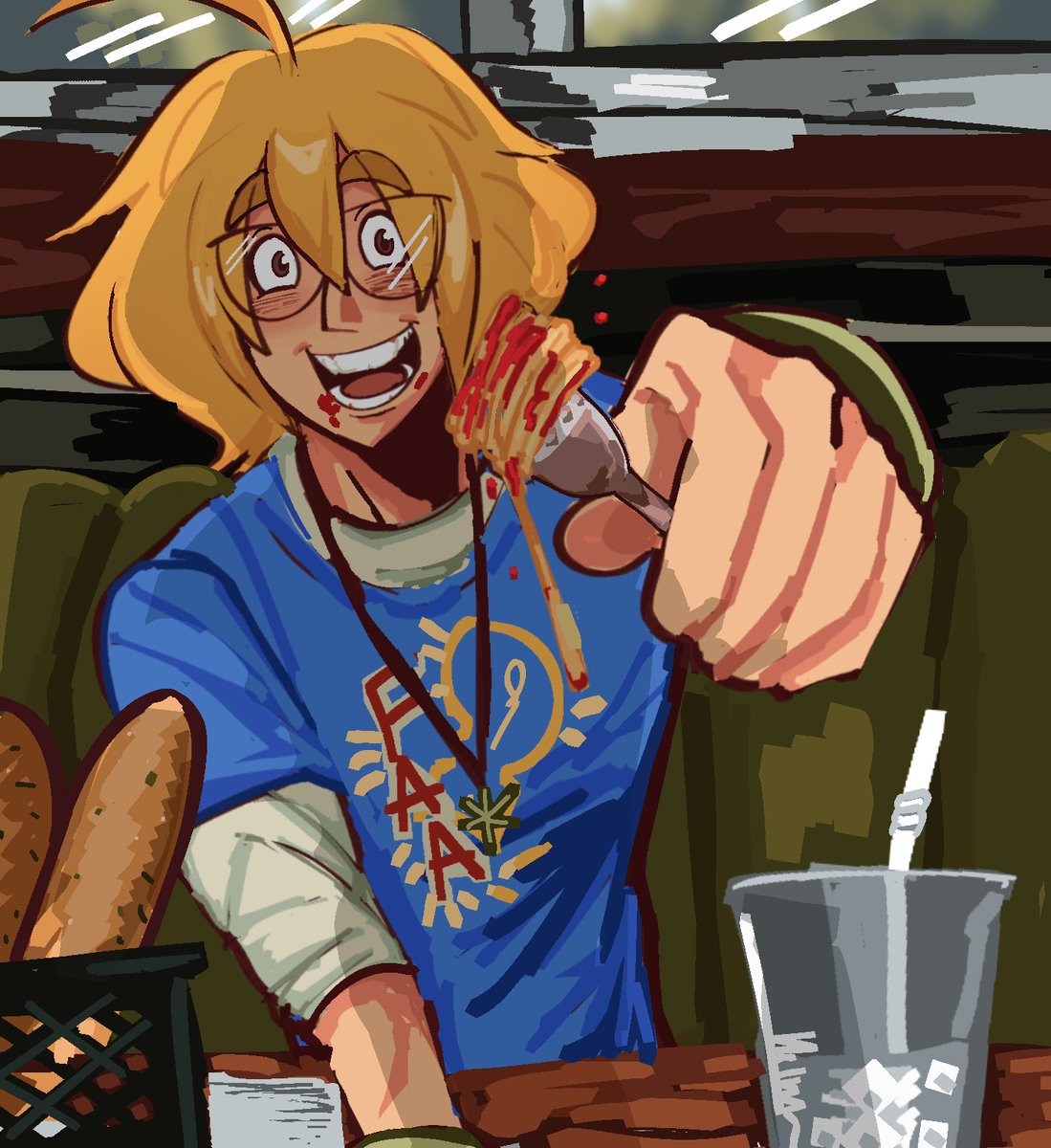hunhryandcold86's tweet photo. #FactAttackAdventures 
you take the bad bitch out to dinner and they cant keep the spaghetti in their mouth and theres sauce everywhere. what do you do? https://t.co/oAOfPh1k4B