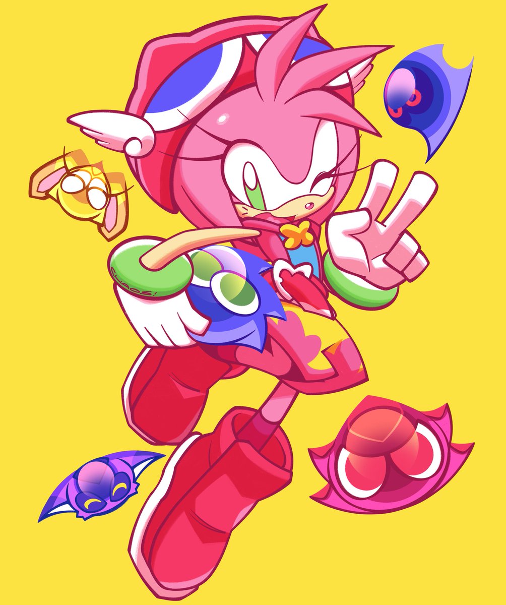 chaoslose's tweet photo. PUYO PUYO AMY ROSE!! https://t.co/L7M2XexksC