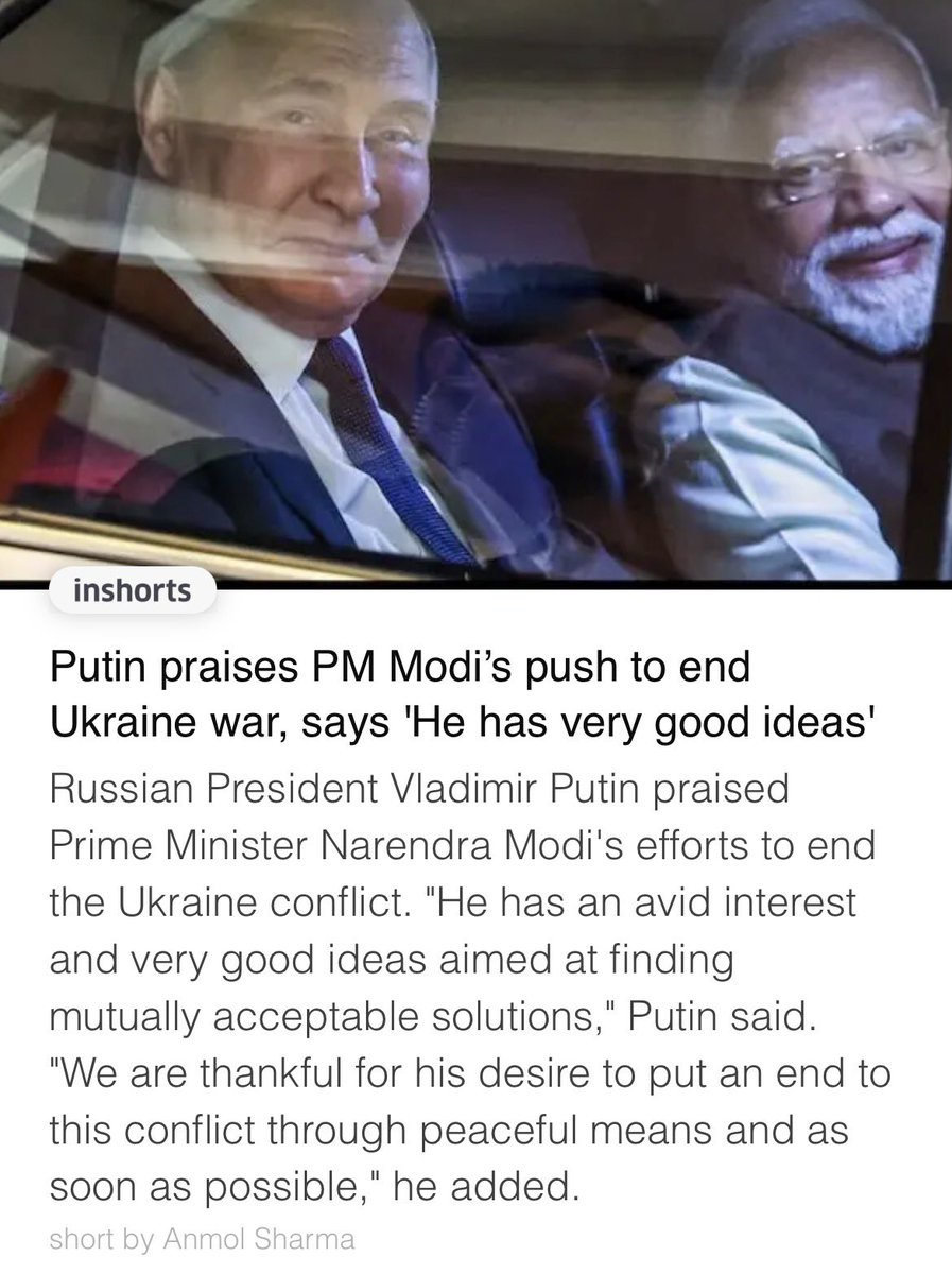 Isureshrathore's tweet photo. @KremlinRussia_E @narendramodi thank for considering. You two  leaders can reset the world order . Please end the war with @MFA_Ukraine https://t.co/wo6wOkyNir
