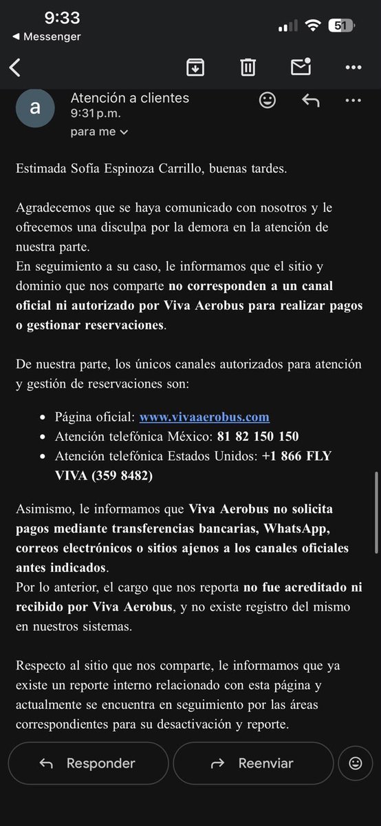 Patodillon99's tweet photo. @VivaAerobus tuvo una brecha de información, a mi y mi esposa nos estafaron con información PRIVADA de información nuestra de su vuelo y no están haciendo nada al respecto. Ya reportamos la situación y dos veces ya nos mandaron la misma respuesta (claramente automática) https://t.co/zv8QMvCtxF