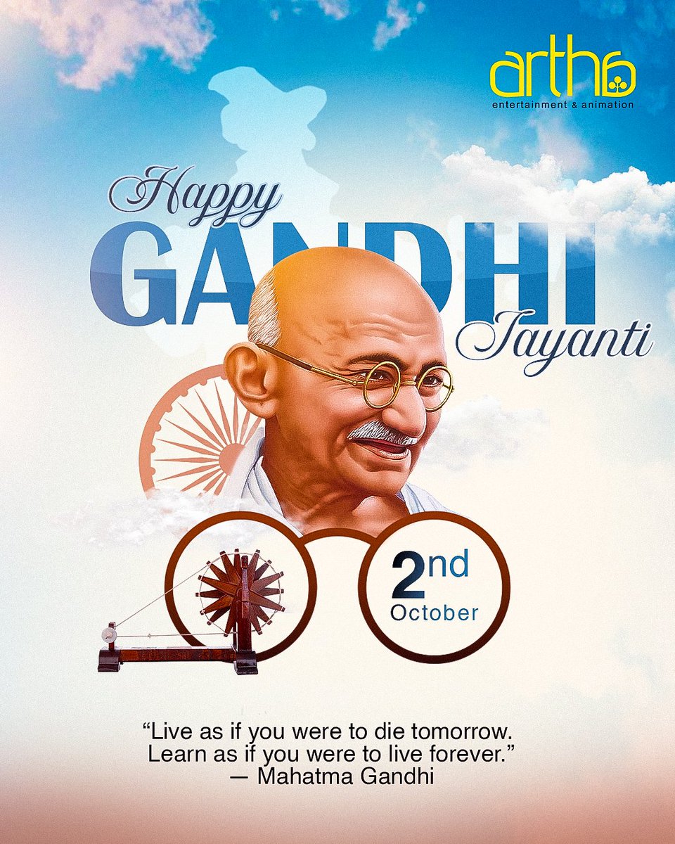 Arthaanim's tweet photo. Heartfelt Tributes to the Father of the Nation, Mahatma Gandhi, on his Birth Anniversary. 🇮🇳🙏
Happy Gandhi Jayanti.

#GandhiJayanti #MahatmaGandhi #Gandhi #GandhiJayanti2026 #TruthAndNonViolence https://t.co/2vJ1WnKlqb