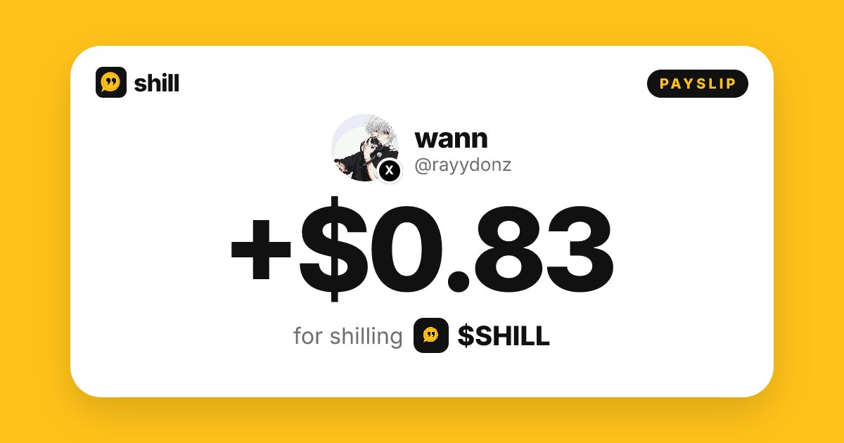 rayydonz's tweet photo. I got paid to $SHILL 💸 https://t.co/ryTZ5AwnJj https://t.co/AXIBq0Ha8w