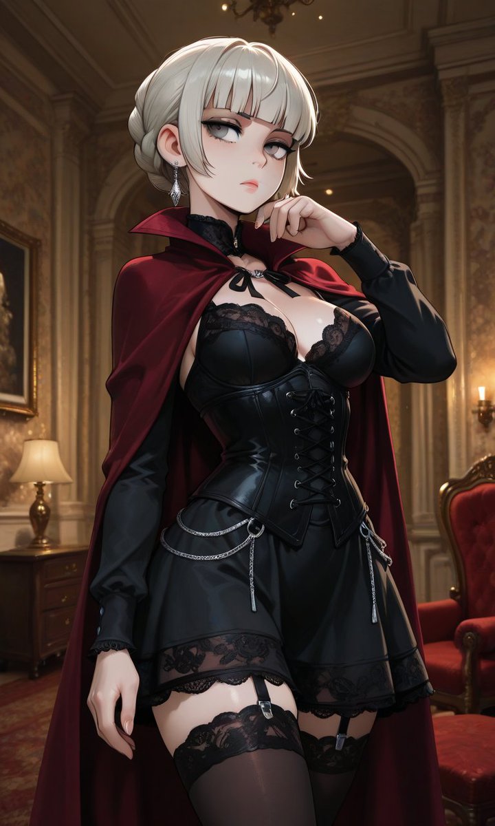 Stoker178's tweet photo. 🩸Crimson Lingerie

Elegance becomes irresistible when wrapped in darkness.

#Merope #Persona5 #Persona5ThePhantomX #VampireAesthetic #Crimson #BlackAndRed #DarkElegance #FantasyFashion #AI #Pixai #Pixaiart https://t.co/N1mpweUR6y