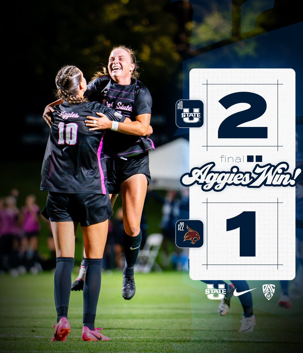 USUSoccer's tweet photo. Opening the Pac-12 era with a 𝐓𝐎𝐏 𝟐𝟓 win‼️

#AggiesAllTheWay https://t.co/htUtMLhgIm