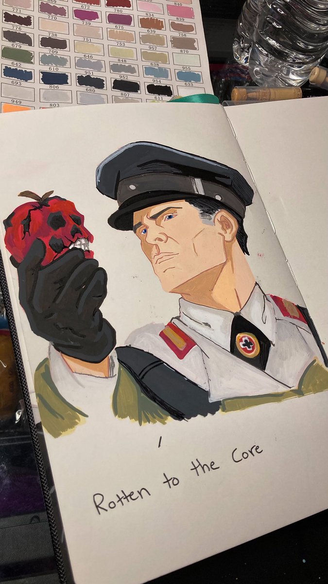 Bridoesstuff1's tweet photo. Rotten Apple Ultimas Richtofen 🍎 Day one of Inktober!!! First day’s prompt was “Apple” 
#art #edwardrichtofen #inktober #callofduty #callofdutyblackops https://t.co/fSU49wE8lG