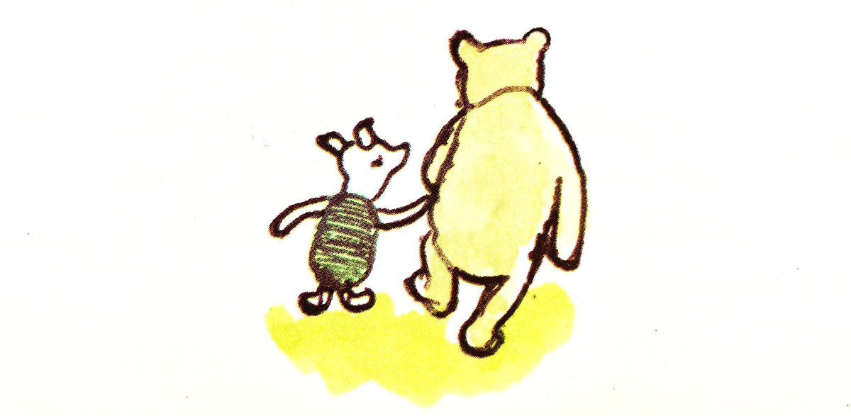 A_AMilne's tweet photo. As they stumped along the path they didn’t say much to each other; but when they came to the stream, and had helped each other across the stepping-stones, and were able to walk side by side over the heather, they began to talk in a friendly way. ~A.A.Milne #WorldSmileDay https://t.co/5ox3yhPZLJ