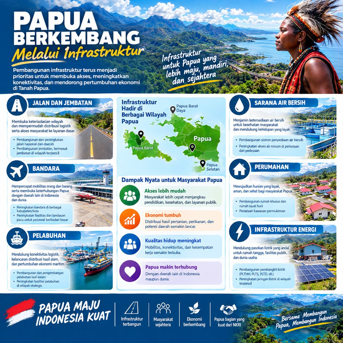 amory80803's tweet photo. Papua makin kece parah! Jalanan dan jembatan baru di mana-mana bikin akses ke sana-kemari gak pakai ribet lagi https://t.co/VXitpiqI2d