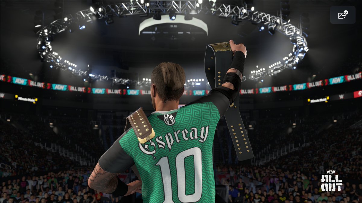 Gambadeboi's tweet photo. Double champion Will Ospreay.
CAW, arena &amp; AEW belt by @Valoween
Can't remember who made the NJPW TV belt 🤷🏻‍♂️
#WWE2K26 universe mode on PS5 https://t.co/HXVlxnj8v5
