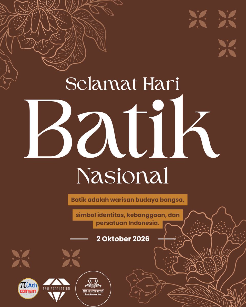 mathcontent's tweet photo. Happy National Batik Day

#mathcontent #batik #gemproduction #gemprivatetutor https://t.co/dzoe58tyI9