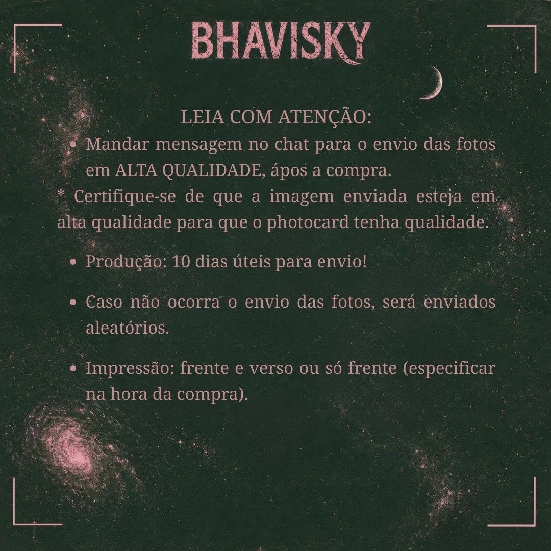 bhaviisky's tweet photo. Hello! 🌸 

Photocards personalizados dos seus ídolos e com as suas fotos favoritas. 

📌Informações:
• Tamanho aproximado: 5,5 x 8,5 cm;
• Papel fotográfico 260g (alta qualidade);
• Laminação boop brilhosa, fosca e holografica ou plastificado;
• Cantos arredondados ou retos. https://t.co/qcH3bFxPvo