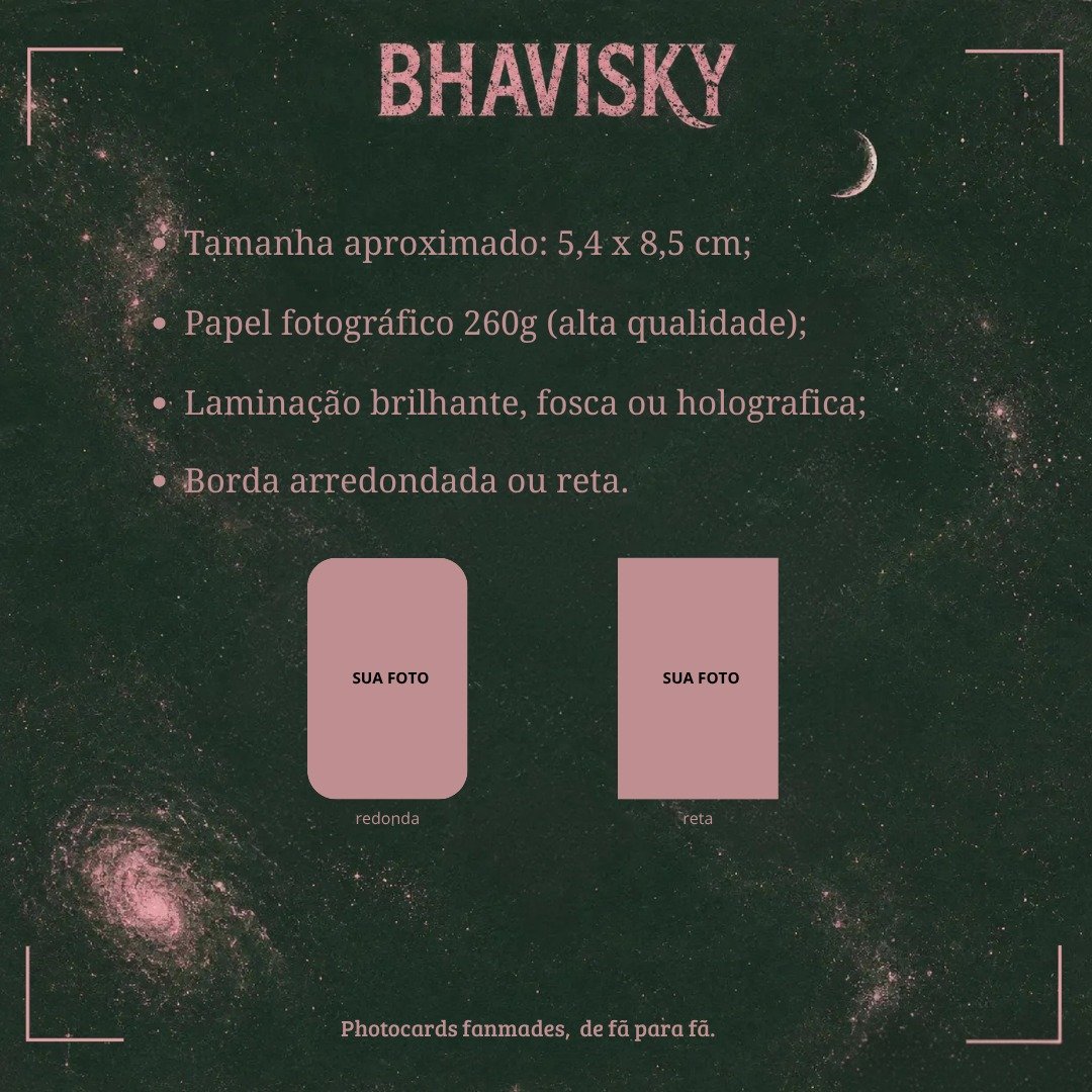 bhaviisky's tweet photo. Hello! 🌸 

Photocards personalizados dos seus ídolos e com as suas fotos favoritas. 

📌Informações:
• Tamanho aproximado: 5,5 x 8,5 cm;
• Papel fotográfico 260g (alta qualidade);
• Laminação boop brilhosa, fosca e holografica ou plastificado;
• Cantos arredondados ou retos. https://t.co/qcH3bFxPvo
